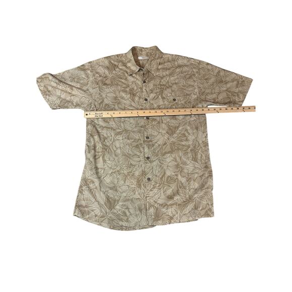 Moda Campia Men’s Hawaiian Button Down Shirt, Mustard Color, M - Picture 4 of 5